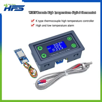 Дистанционный цифровой регулятор температуры, термопара K, регулятор высокой температуры, Wi-Fi, -99~999 градусов, XY-WT04-W