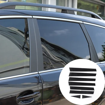 Для 2013-2018 Subaru Forester ПВХ черная автомобильная центральная стойка вытягивает цветочную пленку наклейка аксессуары для защиты экстерьера автомобиля