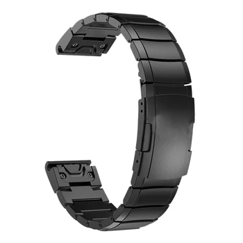 Для Garmin Fenix 6 Умные спортивные часы Fenix 5/5S/5X Металлический браслет из нержавеющей стали Ремешок для часов 22 мм-черный