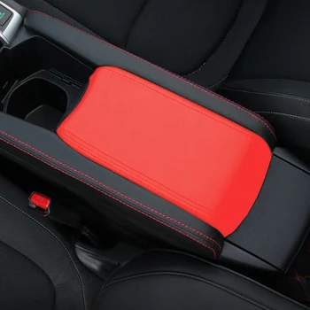 Для Honda Civic 10th Gen 2016 2017 3 шт. Автомобильная центральная консоль Крышка подлокотника Крышка коробки Отделка Черный Красный кожаный сращивание