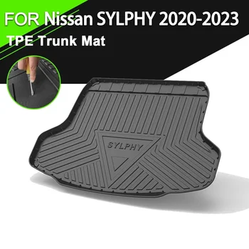 Для Nissan SYLPHY 2020-2023 Автомобильная крышка багажника Коврик TPE Водонепроницаемый нескользящий резиновый грузовой вкладыш Аксессуары