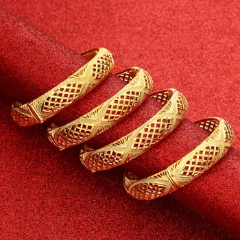 Дубай Браслеты для женщин Ближний Восток Золотые браслеты Эфиопия Саудовская Аравия Сетчатые браслеты Свадебные ювелирные изделия Африканские подарки