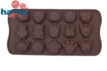 Животное Мышь Тигр Силиконовая форма для торта Шоколадная помадка Желе Печенье Кекс Форма для льда Гибкие формы Инструменты для выпечки кексов D622