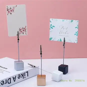 Забавные и практичные клипсы-держатели для фотографий Cube Base Memo с застежкой из кожи аллигатора Организуйте свои заметки стильно для использования в домашнем офисе
