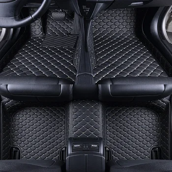 Изготовленные на заказ автомобильные коврики для VW Polo 9N 2001-2012 Роскошные кожаные напольные коврики Полный протектор Автоаксессуары Коврик для ног