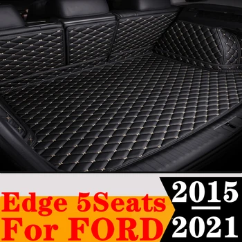Изготовленный на заказ коврик для багажника автомобиля в полном комплекте для FORD Edge 5Seats 2021 20 2019 2018 2017 2016 2015 Задний грузовой вкладыш Хвост Багажник Лоток Багажник