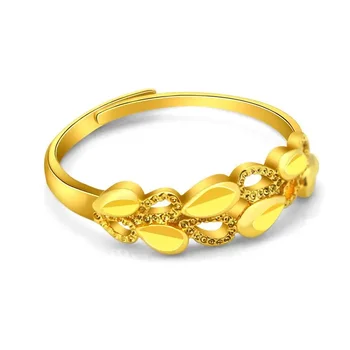 Имитация золота Обручальное кольцо Латунь Позолоченное Свадебное Всематчевая Сердцевидная Кольцо Открытый Рот Орнамент Кольца Для Женщин