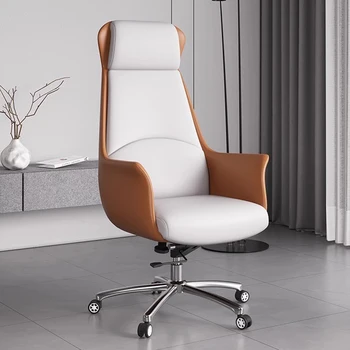  Индивидуальный стул босса Кожаный офис Эргономичное офисное кожаное кресло Удобное долговечное домашнее рабочее кресло Мебель для гостиной