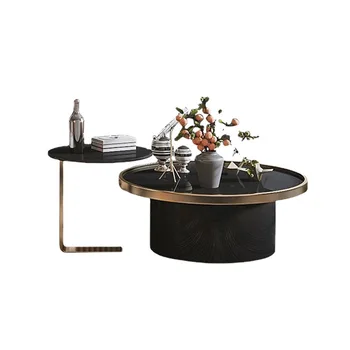 Итальянский простой дизайнерский чайный столик Журнальный столик Современная гостиная стеклянный круглый комбинированный чайный стол с высоким и низким уровнем