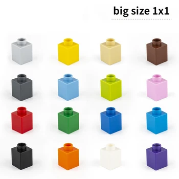 Кирпич 1x1 20 шт./лот DIY Классические образовательные строительные блоки, совместимые с пластиковыми игрушками Lego Duplo Large Bricks для детей