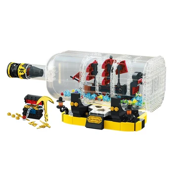 Классический карибский пиратский корабль в бутылке черный жемчуг строительный блок собрать модель кирпичной игрушки коллекция для подарков для взрослых