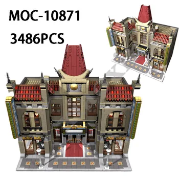  Классический китайский город кино MOC-10871 Модульное здание 3486 шт. Подходит для 10232 улучшенных строительных блоков Palace Movie City