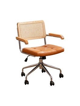 Компьютерное кресло Tengbian, офисное кресло, стул со спинкой из массива дерева, вращающееся кресло в стиле Instagram для учебы и ретро