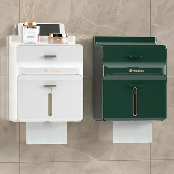 Коробка для туалетной бумаги Держатель туалетной бумаги Рулон Коробка для туалетной бумаги Настенная стойка для хранения без перфорации Коробка для туалетной бумаги