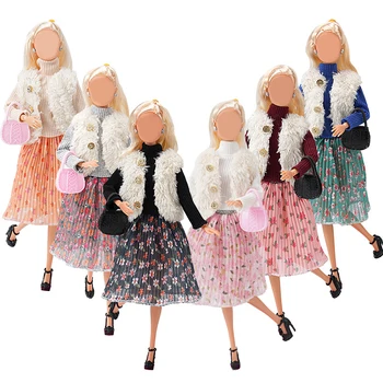 Кукла Шуба + Юбка Наряд Плюшевая одежда Свидания Юбка Аксессуары Для 30 см 1/6 Куклы Куклы Игрушки Для Девочек