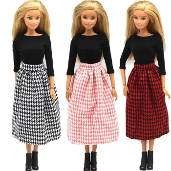 Кукольная одежда 30см 1/6 юбка половинной длины с длинными рукавами футболка повседневная одежда аксессуары одежда для куклы Барби бесплатная доставка