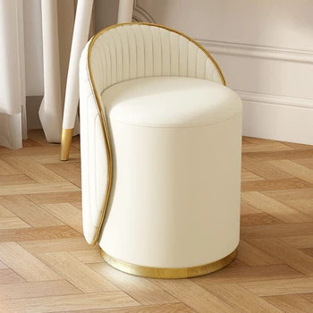  Легкий роскошный туалетный стул Простой высокий уровень внешнего вида Домашняя мебель Спальня Nordic с спинкой стула Стулья для макияжа Вращающийся