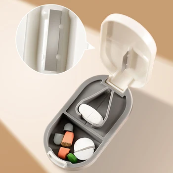  Маленький резак для таблеток Портативная коробка для лекарств Таблетки Контейнер Водонепроницаемый дорожный футляр Таблетка Разделитель Разрезы Таблетка