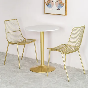 Металл Золотые стулья для столовой Роскошный Relax Accent Nordic Кухонные стулья Современный салон Шезлонг Pliante Мебель для дома MQ50KT