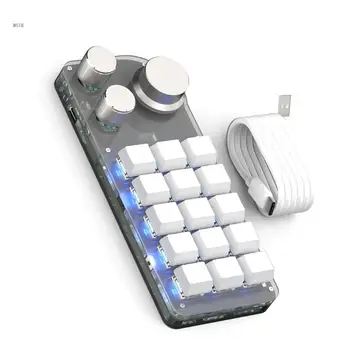Механическая клавиатура с 15 программируемыми клавишами и копипастами RGB-подсветки 3 ручки Дропшиппинг