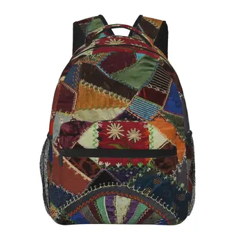 Многоцветный антикварный стеганый рюкзак в стиле пэчворк One Casual