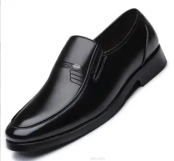 Мода Черный Мужская Свадебная Осень Весна Деловая обувь Кожаная Вечерняя обувь Мужская офисная обувь Оксфорд Мужская кожаная обувь Большая