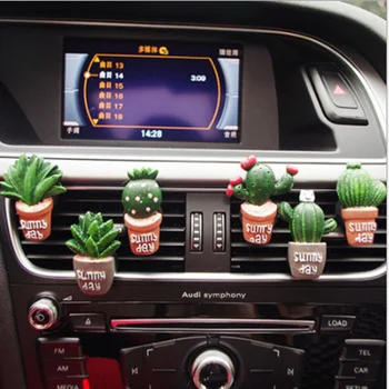 Моделирование растения кактус в горшке воздуховыпускная мазь автомобильный кондиционер воздуховыпускной зажим парфюмерный зажим ароматерапия украшение автомобиля