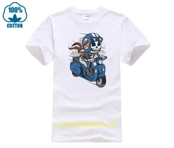 Модная креативная графическая футболка Футболка с изображением личности Top Skull Scooter