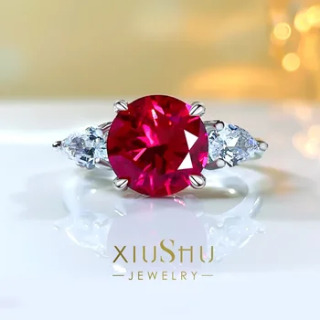 Модное, легкое, роскошное, универсальное, ретро красочное кольцо из стерлингового серебра 925 пробы с высокоуглеродистым бриллиантом для свадьбы