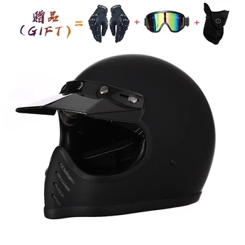 Мотокросс Каско Moto Capacetes Полнолицевой гоночный мотоциклетный шлем Япония Технология Винтаж Шлем Cafe Racer Dot Approved