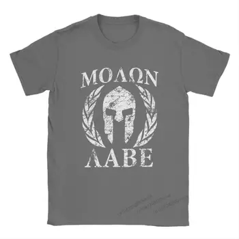 Мужские футболки Molon Labe Spartan Warrior Хлопковые топы Креативные футболки с коротким рукавом и круглым вырезом Уникальные футболки