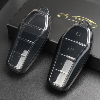 Мягкая крышка ключа от автомобиля из ТПУ Защита от падения Черный для BYD Qin Plusdmi Atto 3 Фиолетовый Амортизация Прозрачный Горячая Продажа