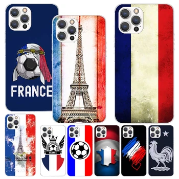 Мягкий чехол с принтом флага Франции для iPhone 11 13 14 Pro Max 15 Ultra 12 Mini Phone Shell XS XR X SE 7 Plus 8 Узорчатая крышка