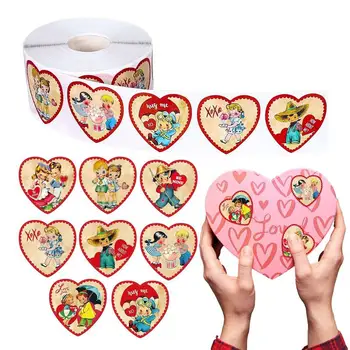 Наклейки на День святого Валентина Бумага Самоклеящиеся Любовь Сердце Запечатывающие Этикетки 500 шт. Сердечко Наклейки 8 Шаблонов Декоративная Свадьба