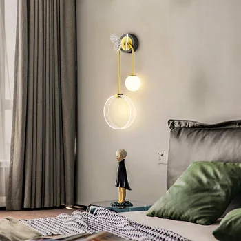 Настенный светильник спальня фон гостиной Настенный светильник современный минималистичный свет роскошный лестничный проход креативные светодиодные прикроватные светильники