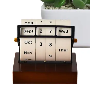 Настольный поворотный календарь 2024 многоразовый вечный календарь с месяцами Фотореквизит Компактный календарь Подарки для общежития кафе