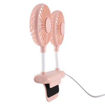  Небольшой настольный вентилятор Мини-вентилятор с питанием от USB для офисных ноутбуков, 3-скоростной настольный вентилятор охлаждения стола с регулируемым зажимом Розовый
