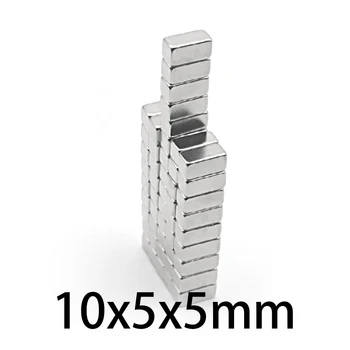 Неодимовый магнит маленький Кубоид 10 * 5 * 5 мм сильный магнитный блок мощный Постоянный постоянный прямоугольный магнит 10x5x5 мм