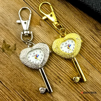  Новая форма ключа любви Антикварные винтажные кварцевые карманные часы круглый брелок часы изысканные часы для мужчин и женщин подарки