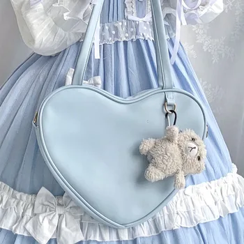 Новая японская женская мини-сумка Модная любовь в форме сердца Сумка через плечо Женская сумка через плечо Женская сумка Сумка для девочек Сумка через плечо