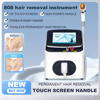 Новейший аппарат для удаления волос с диодным лазером 808 нм Постоянное безболезненное оборудование для удаления волос по всему телу