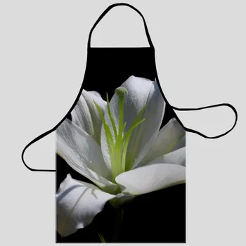 Новые классические цветы Лилия Фартук Кухонные фартуки для женщин Оксфорд Чистка ткани Pinafore Аксессуары для домашней кухни Фартук