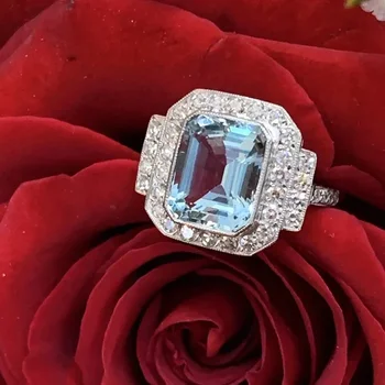 Новые роскошные кольца для женщин Ярко-синий камень Элегантное женское кольцо на годовщину свадьбы Подарок Модные ювелирные изделия