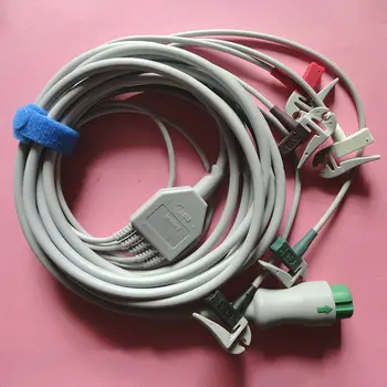 Оригинальный и новый кабель и провода для ЭКГ EA6251A (интегративные)Взрослый/PED 12-контактный 5-выводный зажим IEC No 040-000-960-00 для Mindray