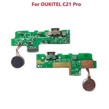  Оригинальный разъем док-станции для зарядки, USB-порт платы с гибким кабелем вибратора, двигателя вибратора для телефона OUKITEL C21 Pro