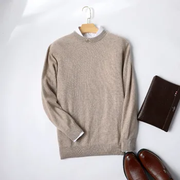 Осень / зима Корейский новый мужской бренд 100% чистый кашемир холодная блузка модный свитер круглый вырез пуговицы пуловер