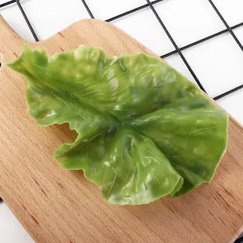 ПВХ Моделирование Искусственные искусственные листья салата Овощи Овощи Листовой салат Зеленый декор Модель Реалистичная кухня Домашний искусственный