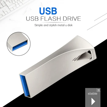 Память Металлический флэш-накопитель 128 ГБ 64 ГБ 32 ГБ 16 ГБ 8 ГБ Портативный USB2.0 Silver Pen Высокоскоростное хранилище Pendriver Бизнес-подарки