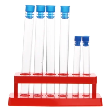 Пластиковые пробирки со штативом для хранения Принадлежности для научных экспериментов (штатив для пробирок + вилка 16*150 (цвет заглушки произвольный)