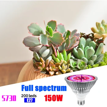  Полный спектр Лампа для выращивания растений Чашка Внутреннее наполнение SunLight 5730 Чип AC85-265V Предотвращение нездорового роста E27 E14 LampBase